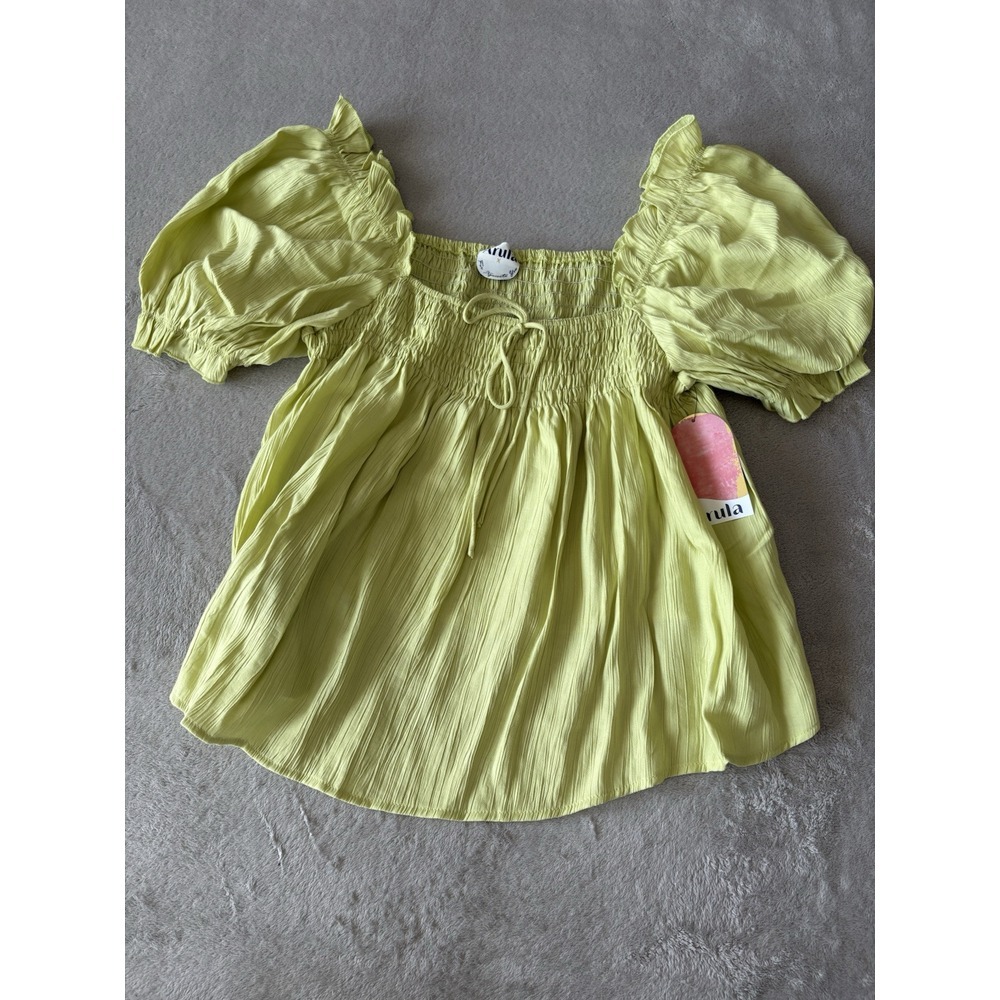 NWT Arula Women's XL Xquisite Smocked Puff Sleeve Blouse